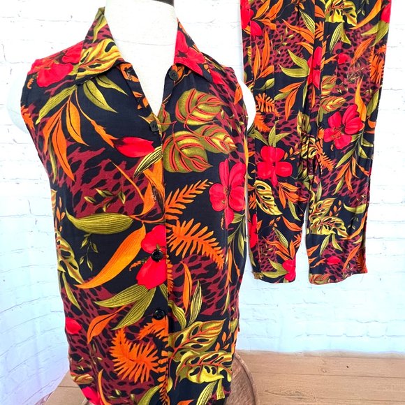 90's Summer Set - Tropical Print - Size Small - S.A.Designs - Picture 3 of 9